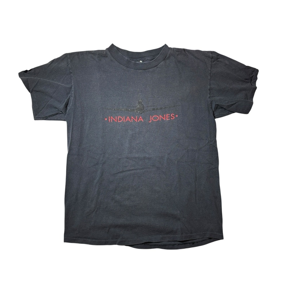 Vintage Indiana Jones‎ Movie Plane T-shirt Black
